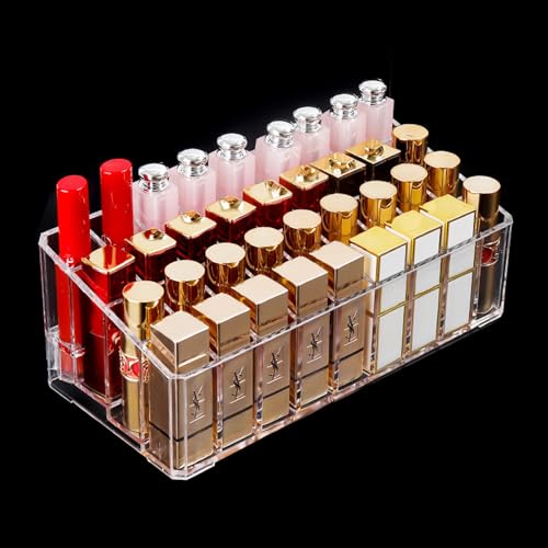 Ksvaye 36 Compartimento Organizador Pintalabios, Transparente Acrílico Soporte para Pintalabios para Lápices Labiales, Cepillos de Maquillaje, Brillo de Labios, Delineador (24.5 * 11 cm) Ksvaye 36 Compartimento Organizador Pintalabios, Transparente Acrílico Soporte para Pintalabios para Lápices Labiales, Cepillos de Maquillaje, Brillo de Labios, Delineador (24.5 * 11 cm)