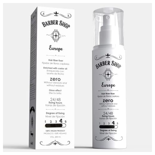 Spray Fijador Fibras Capilares 200 ml - Laca Sin Gas Ecologica Enriquecida con Aceite de Ricino - Spray Fijador Pelo Hombre y Mujer Concentrado - Laca Pelo Profesional para Fijar Fibra Capilar.