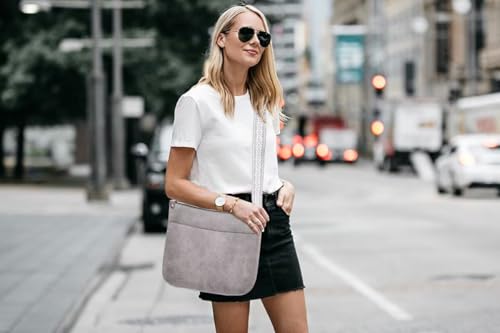 Image of AUYOCO Vegan Leather Crossbody Bags for Women, Crossbody Purse with Guitar Strap Zipped Pockets Handbag Shoulder Bag