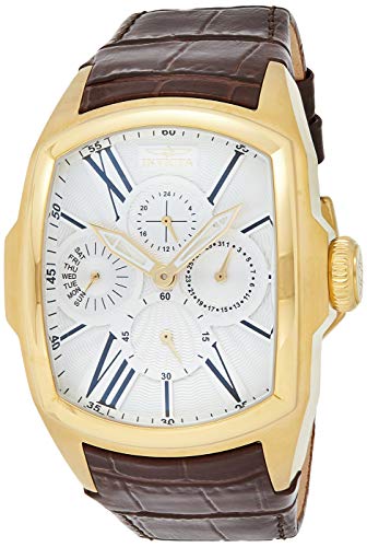 Invicta Men's 18899 Lupah 18k Gold Ion-Plated Stainless Steel Watch with Brown Leather Band
