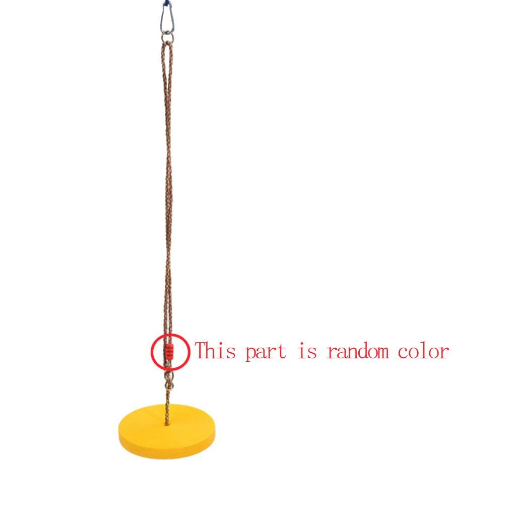 Columpio de Disco para Columpio Colgante para Juguete Al Aire Libre Asiento Disco Plástico PE Cuerda Ajustable Soporte 120 Kg Instalación, Amarillo