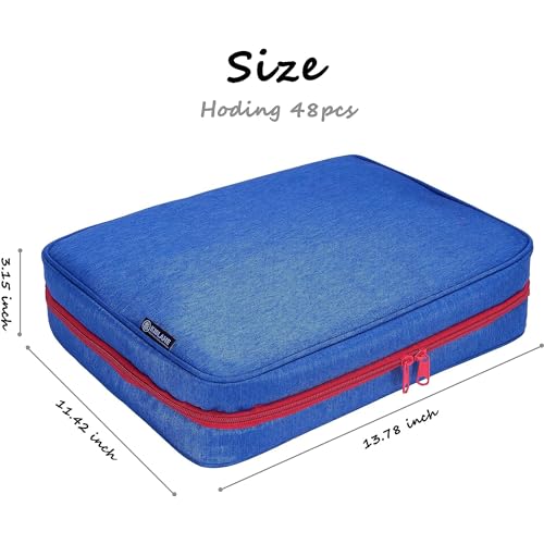 Kislane Custodia Per 48 Auto, Custodia Per Bambini (Solo Borsa, Blu) - 3