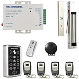 Remote Open and Door Buzzer Entry Systems Door Buzzer Access Control Outswing 600lbs Electric Magnetic Lock Buzzer Security System Keypad PIN Code Open with Remote Control
