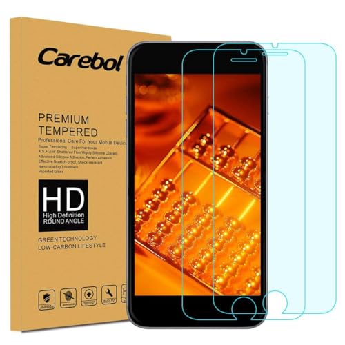 Carebol Clear Premium Tempered Glass Screen Protector for iPhone 7(4.7 inch),[Anti-scratch][High Definition][Anti-fingerprint][Bubble-free](Pack of 2)