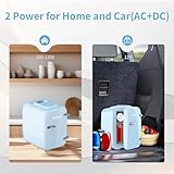 YASHE Mini Fridge for Bedroom, 4 Liter/6 Cans Small Fridge, AC/DC Thermoelectric Cooler and Warmer Mini Fridge for Drink Office Dorm Car, Blue - Image 4