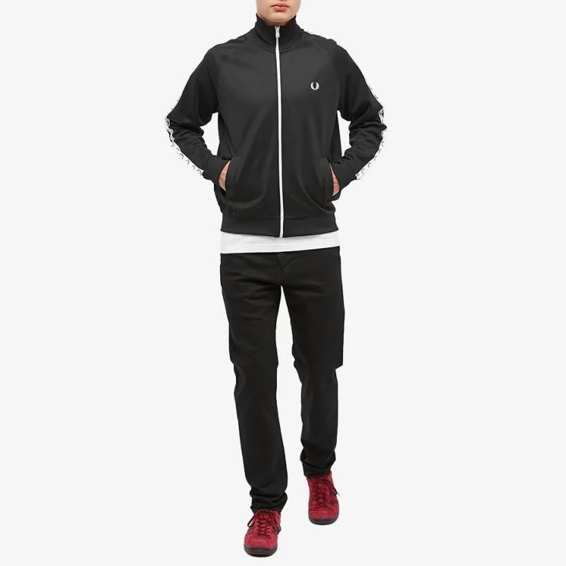 Fred Perry Taped Track Jacket, Black, XXL : Amazon.com.be: Fashion