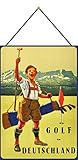  Blechschild mit Kordel 30 x 20 cm Vintage Werbung: Golf in Deutschland - Blechemma
