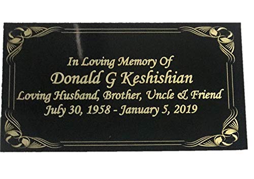 Personalized Plate, 4.5" X 2.5" Black Name Plate With Gold Inscription, Plaque, Custom Engraving #TOP1