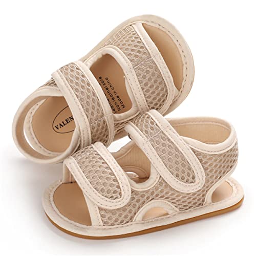 LAFEGEN Baby Boys Girls Summer Sandals Non Slip Soft Sole Outdoor Infant Toddler First Walker Crib Shoes (0-18Months)4