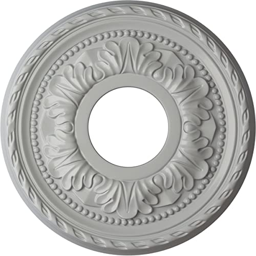 Image of Ekena Millwork CM11PMFRF 11-3 /8 inch x 3-5 /8 inch x 7 /8 inch Palmetto Ceiling Medallion, Frost