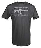 Stealth -My Rights Don't End Feeling Begin NRA Gun AR15 2nd Amendment T Shirt - 4XL