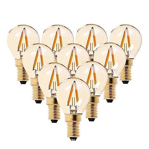 1fortunate lights, Pack of 5, Vintage LED Filament Lamp E12/E14 1W AC220V G40 Led Light Bulb Pendant Night Lamp Light Source(E14-220V)