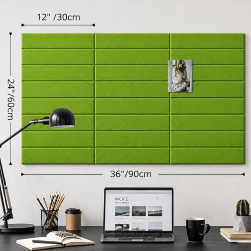 Image of Quiet Canvas Parallel Pinboard, 1x1 ft, Pack of 6, 50 PushPins, (Green)