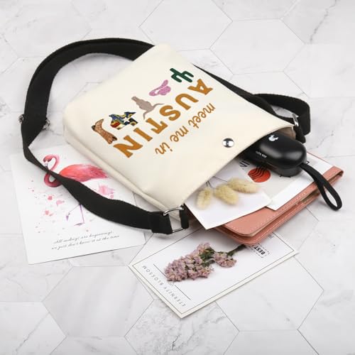 POFULL Austin Gifts Austin Texas Bachelorette Party Bag Meet Me In AUSTIN Crossbody Bag3