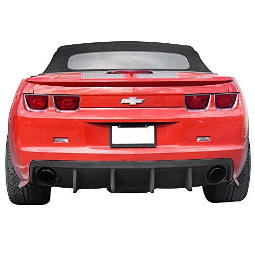 Bumper Splitter Compatible With 2010-2013 Chevy Camaro, Factory Shark Fin Rear Bumper Lip Diffuser PU - Polyurethane by IKON MOTORSPORTS, 2011 2012