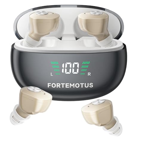 Hearing Aids for Seniors with Hearing Loss, latest Rechargeable 16-Channel Digital Hearing Aid with Intelligent Noise Cancelling, Invisible Hearing Amplifier With Portable Charging Case(Black)