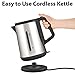 KRUPS BW442D Control Line Electric Kettle with Auto Shut Off and Stainless steel Housing, 1.7-Liter, Silver