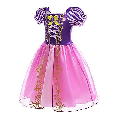 Dzyoleize Roupa Rapunzel para Meninas, Roupa Rapunzel Princesa Vestida de Princesa para Festa de Ani