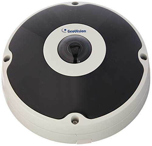GeoVision GV-FER5700 5MP H.265 Low Lux WDR IR Fisheye Rugged IP Camera,White/Black