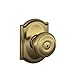 SCHLAGE F40 GEO 609 CAM Camelot Collection Georgian Privacy Knob, Antique Brass