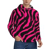 Sudadera con capucha para hombre, ligera, de manga larga, con estampado de leopardo y cebra, color rojo, NEGRO, XL