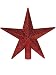 Red Glitter Star Tree Topper by Clever Creations | Dimensional 5 Points | Festive Christmas Décor | Perfect Complement to Any Holiday Decoration | Unlit Shatter Resistant Sparkled Plastic | 8” Tall