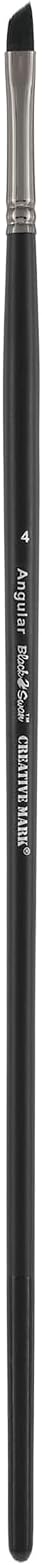 Black Swan Synthetic Red Sable Paint Brushes - Angular Size # 4 - Professional Quality Long Handle Paint Brushes for Oil, Heavy Body Media and Acrylic - Artists of All Levels