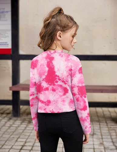 Arshiner Girls Crop Tops Long Sleeve Shirts Drop Shoulder Crewneck Casual Fashion T Shirts Tee4