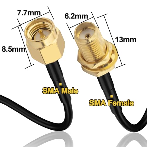 YILIANDUO SMA WiFi Antenna Extension Cable 15-Meter(49.2 Ft) SMA Male to Female 50 Ohm Low Loss RG58 Coaxial Cable for Wireless Feeder Pigtail Huawei 2G/3G/4G LTE WiFi Router(Not for TV) - Image 2