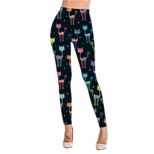 Rantanto PCL006--XLARGE Soft Cat Kitten Meow Funny Ladies Leggings,Childish Cats,Xlarge thumb #1