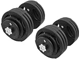 Bad Company Gummi-Gripper Kurzhantel-Set 80Kg (2 x Kurzhantelstange 45cm, 4x1,25, 4x2,5, 12x5Kg Hantelscheiben) Hantelset Hanteln
