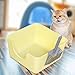 Bothyi Open Top Pet Litter Tray Cat Litter Box Sturdy Splashproof Cat Bedpan Easy to Clean High Sided Kitten Potty Toilet for Kitten, Yellow