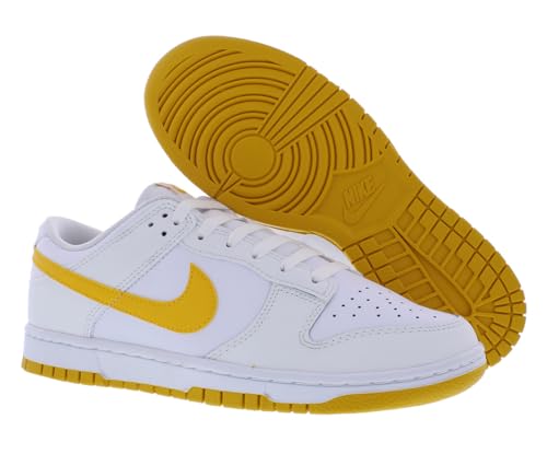Nike Nike Dunk Low Retro Men's Shoes (DV0831-110, White/Summit White/University Gold) Size 9.5