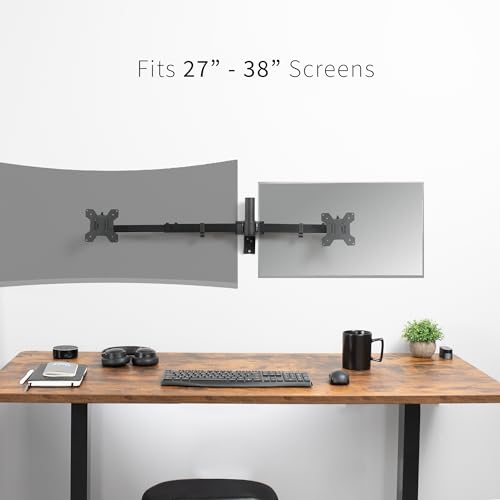 VIVO Premium Dual Ultra Wide LCD LED 27 to 38 inch Monitor Wall Mount, Heavy Duty, Telescoping Arms, Flush Wall Setup, Fits 2 Screens, Black, MOUNT-TS38B by VIVO - Image 8