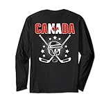 Canada Ice Hockey Fans Jersey Kanadische Flagge Hockeyschläger Langarmshirt