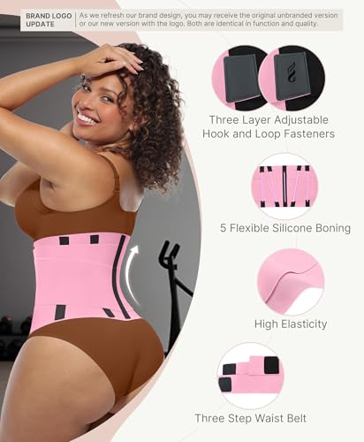 Image of FeelinGirl Waist Trainer Belt Waist Cincher Trimmer Ab Belt Tummy Control Body Shaper with Triple Wrap Women and Men