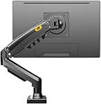 Support de bureau pour moniteur NB AV Mount, bras de moniteur à mouvement complet avec pivotement à ressort à gaz pour moniteurs de 17 à 30 po (entre 4,4 lb et 19,8 lb) support de moniteur ZZ-F80-B