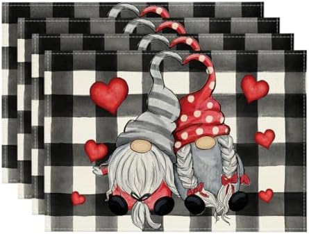 Amazon.com: Artoid Mode Buffalo Plaid Hearts Gnomes Love Valentine ...