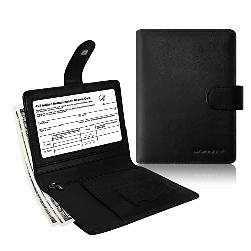 Passport Holder Passport Wallet Covers - Passport And Vaccine Card Holder Combo Genuine Leather Rfid Blocking Leather Passport Case With Coin Zipper Slot For Women And Men #TOP6
