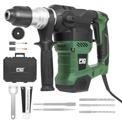 Prostormer 1-1/4' SDS-Plus Rotary Hammer, 13 Amp Powerful Motor, 4 Functions Rotary Hammer Drill...