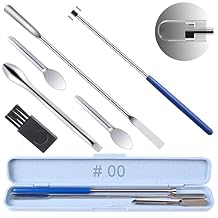 Capsule Filling Machine Kit Pill Filler Tray Tools Size 00 for Quickly Maker Empty Gel Capsules, Lab Spoons Spatula Scoops Tool 6Pcs