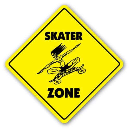 WallAdorn Skater Zone Xing Poster en fer pour skateboarder, décoration murale vintage pour café, bar, pub, maison 20,3 x 20,3 cm Cover
