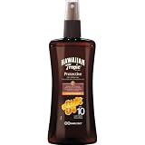 Hawaiian Tropic Protective Dry Spray Oil - Aceite Seco Bronceador con Protección Baja SPF 10 , Fragancia de Coco y Papaya , 200 ml, 1 ud.