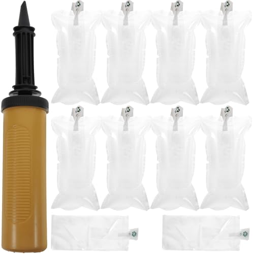 PACKOVE Inflatable Air Packaging Bags with Pump 50pcs 10x20cm Air Pillows for Shipping Cushioning Anti-pressure for Luggage and Parcel Filling Random Color