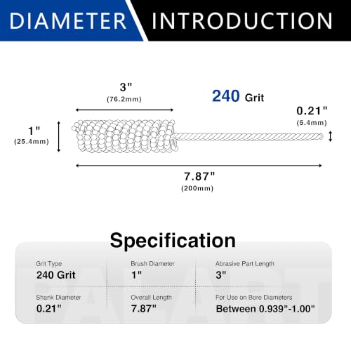Image of Flexible Cylinder Hone Tool Engine Brake Cylinder Deglazer & Bore Refinishing Brush | Ball Style Abrasive for Honing, Deburring & Cross-Hatching (1 inch (25.4mm), 240)