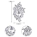 EVER FAITH Women's Rhinestone Crystal Vintage Style Flower Teardrop Brooch Pendant Clear Silver-Tone