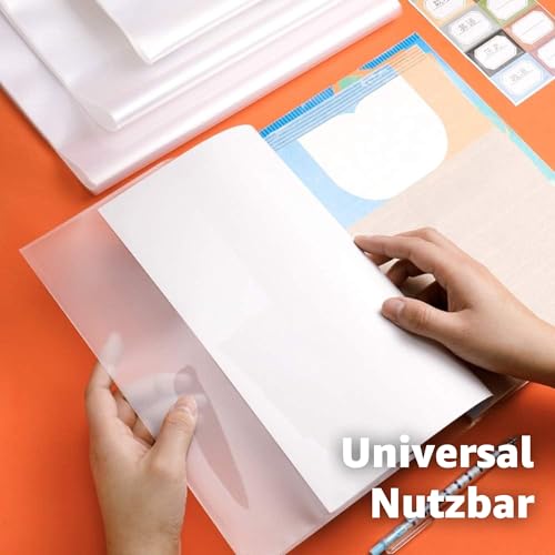 10x Buchumschlag DIN A4 - transparent klar - für Bücher, Hefte, Schulbücher & Buchhülle & Buchschoner & Hefthülle - Heftumschlag für Schule & Büro (Mengenauswahl)