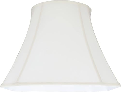 Miniatura 3 de Aspen Creative 30029A Pantalla de lámpara de construcción de araña con forma de esquina de campana de transición en blanco hueso, 18 pulgadas de