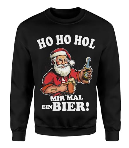 ho ho HOL Mir mal EIN Bier Lustiger Herren Fun Weihnachts Sweater | Sprüche | Ugly Christmas Pulli Pullover | Xmas