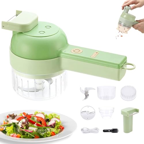 SliceEase Electric Chopper, 4 in 1 Gemüseschneider Elektrisch, Handheld Kabellose Elektrisch Zerkleinerer, USB Aufladung, Tragbar Mini Zerkleinerer für Gemüse, Knoblauch, Salat, Obst, Fleisch SliceEase Electric Chopper, 4 in 1 Gemüseschneider Elektrisch, Handheld Kabellose Elektrisch Zerkleinerer, USB Aufladung, Tragbar Mini Zerkleinerer für Gemüse, Knoblauch, Salat, Obst, Fleisch